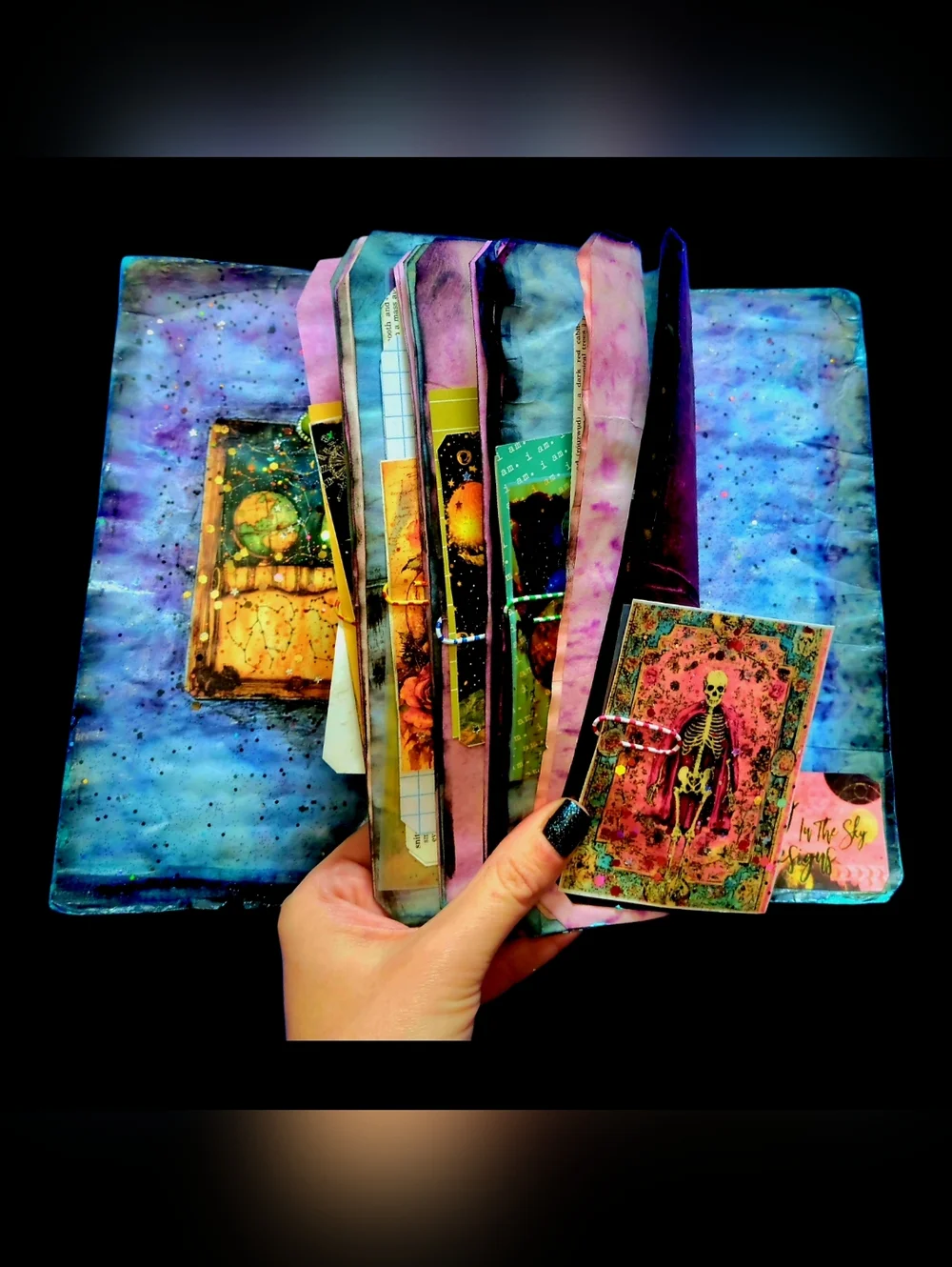 Wizard Celestial Handmade Junk/Creative Journal Fluffy Magick Textured Book